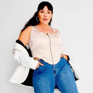 Size 20/22 Bustier zip up top. The Future Collective with Kahlana Barfield Brown